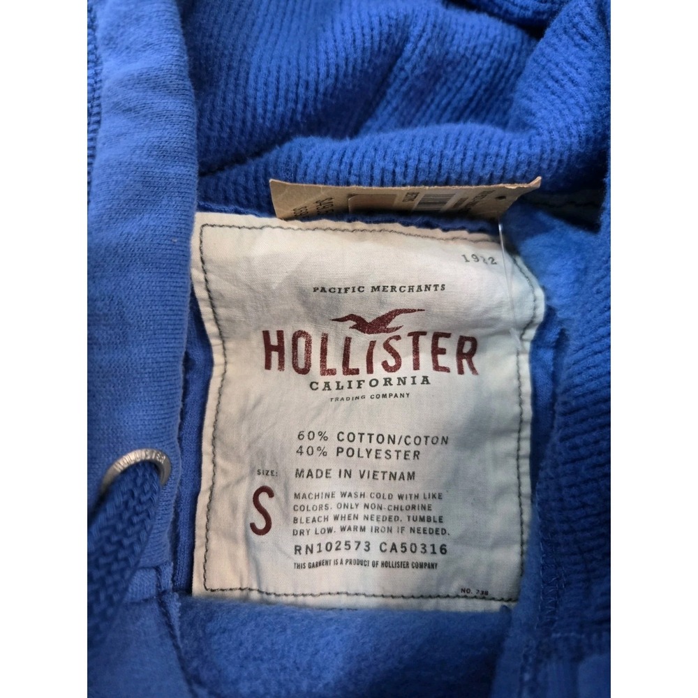 Hollister Co Women's Teen Zip Hoodie Size Small Logo Classic Teal Preppy Icon - Picture 4 of 5